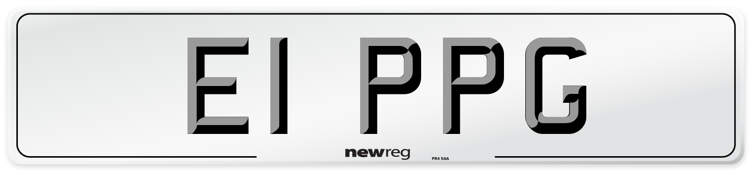 E1 PPG Front Number Plate