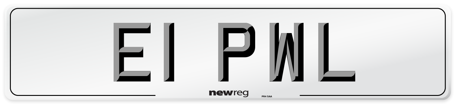 E1 PWL Front Number Plate