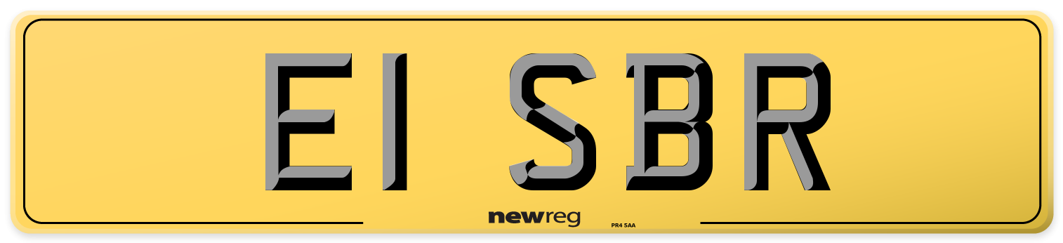 E1 SBR Rear Number Plate