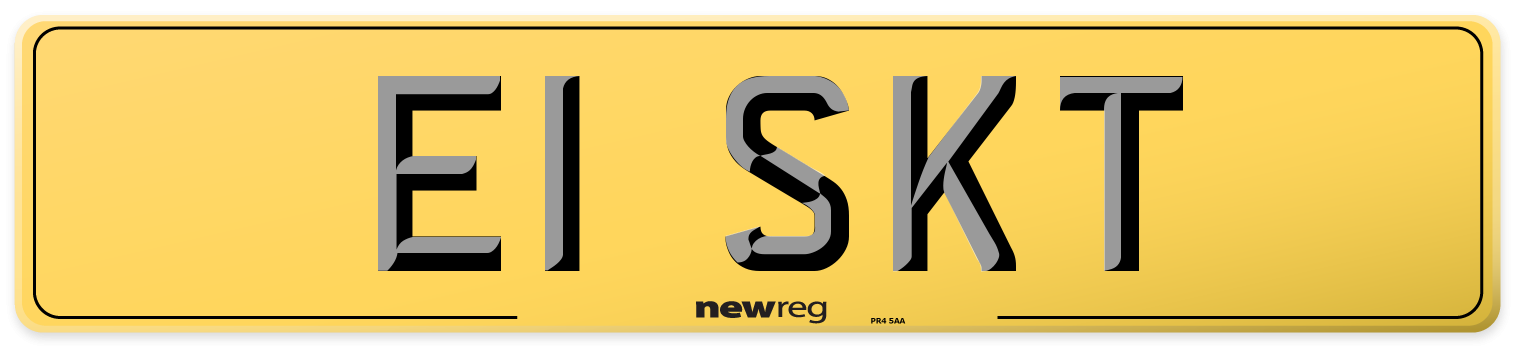 E1 SKT Rear Number Plate