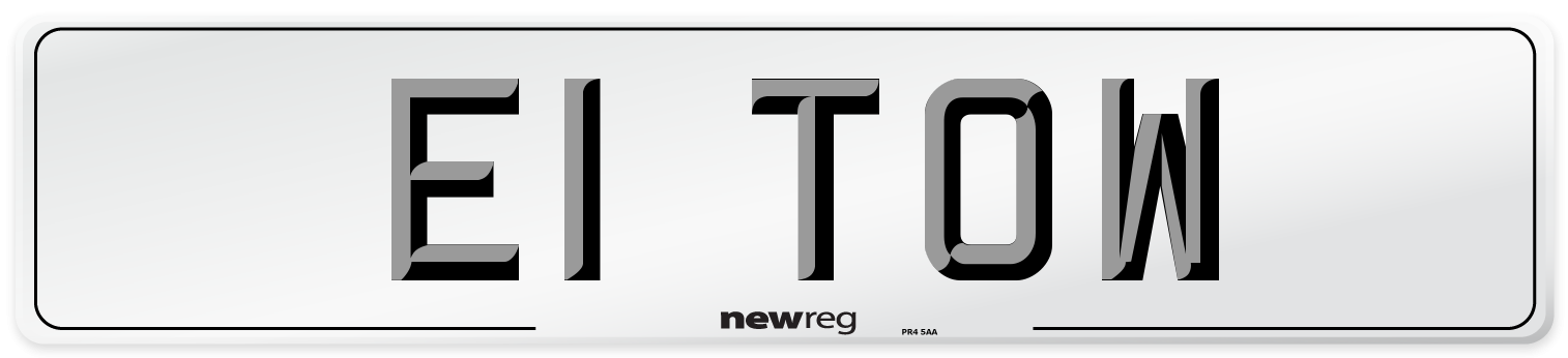 E1 TOW Front Number Plate