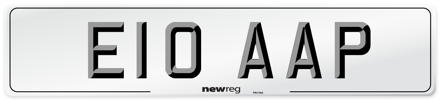 E10 AAP Front Number Plate