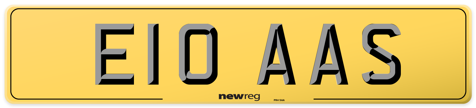 E10 AAS Rear Number Plate