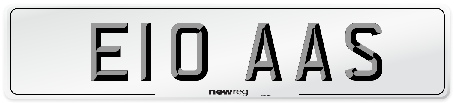 E10 AAS Front Number Plate