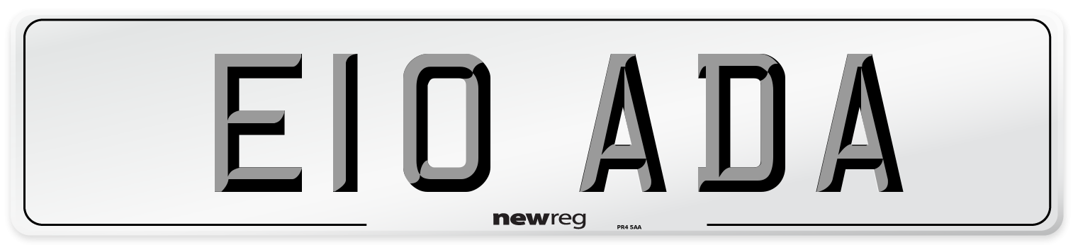 E10 ADA Front Number Plate