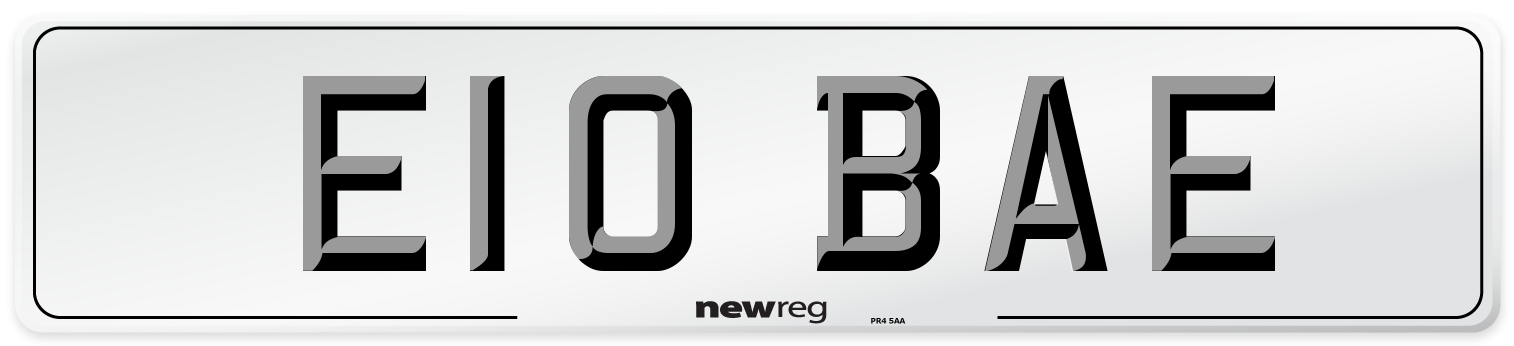 E10 BAE Front Number Plate