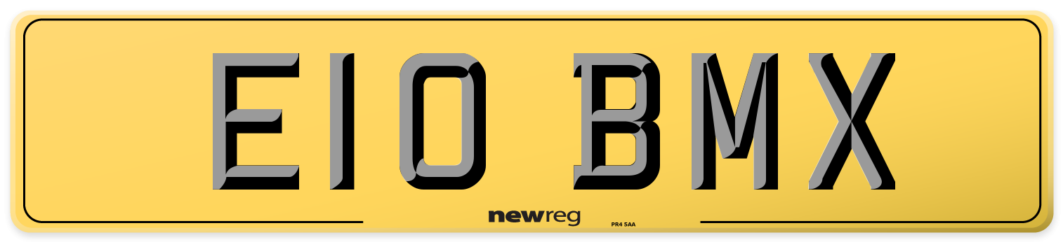 E10 BMX Rear Number Plate