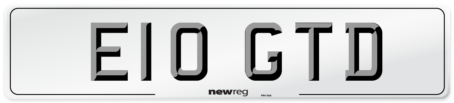 E10 GTD Front Number Plate