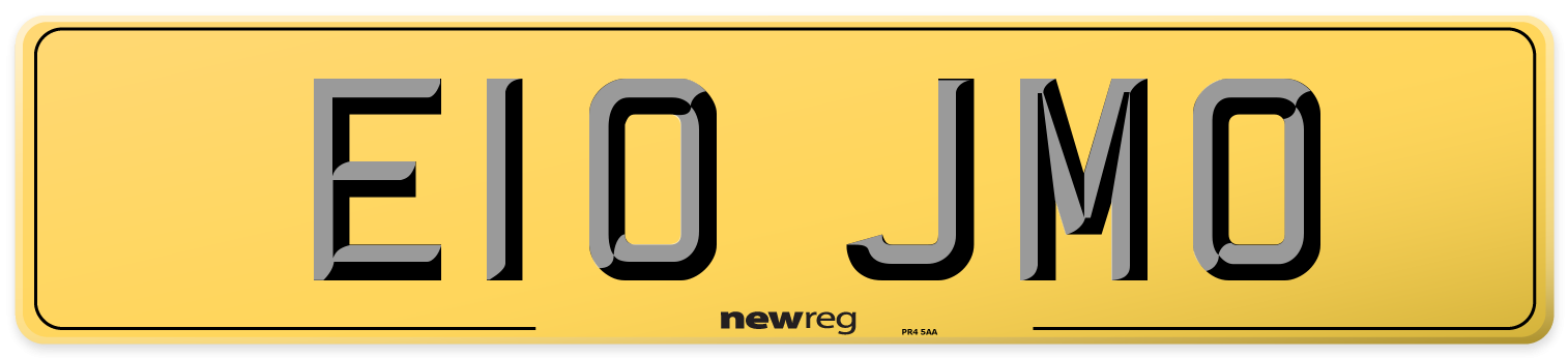 E10 JMO Rear Number Plate