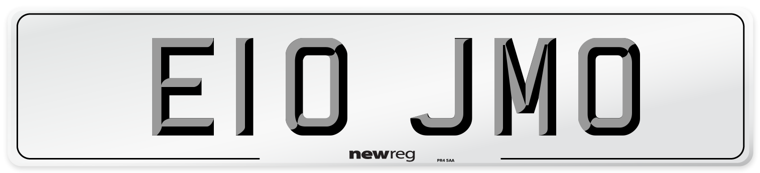 E10 JMO Front Number Plate