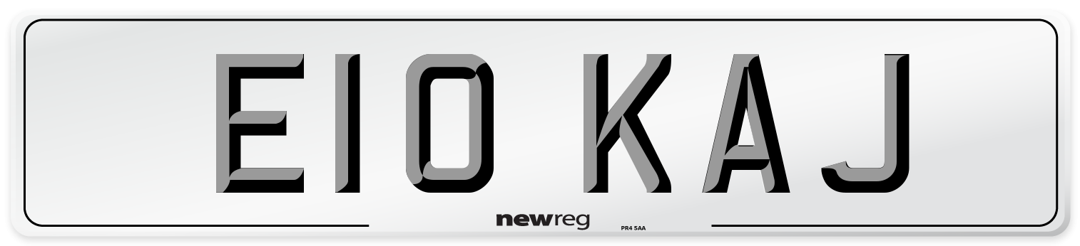 E10 KAJ Front Number Plate