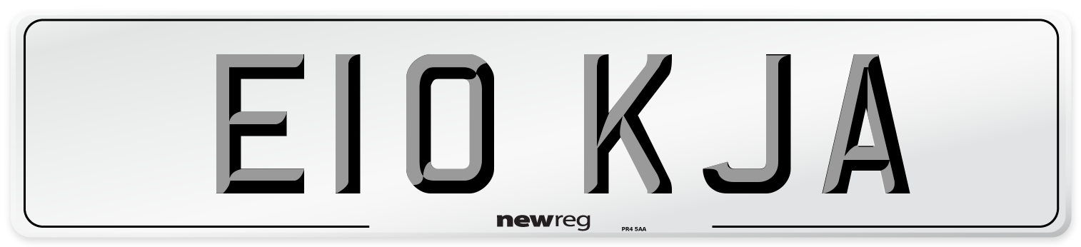 E10 KJA Front Number Plate