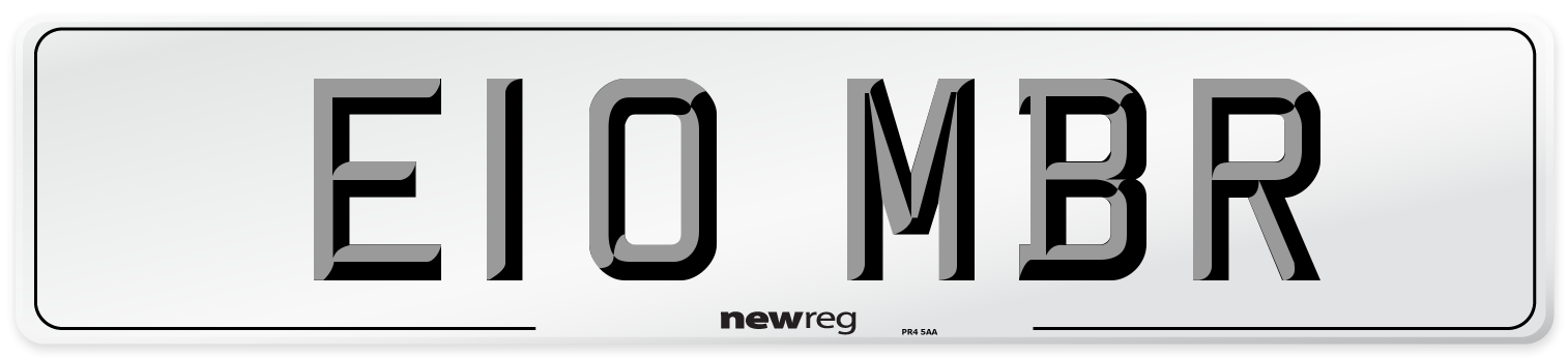 E10 MBR Front Number Plate