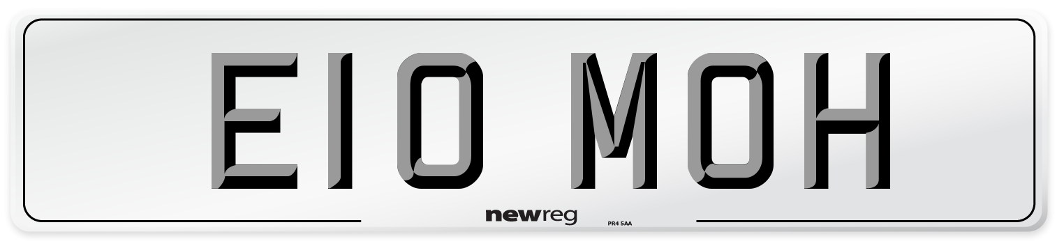 E10 MOH Front Number Plate