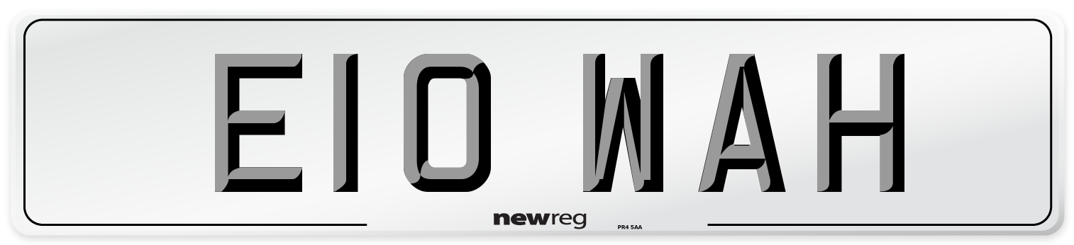 E10 WAH Front Number Plate