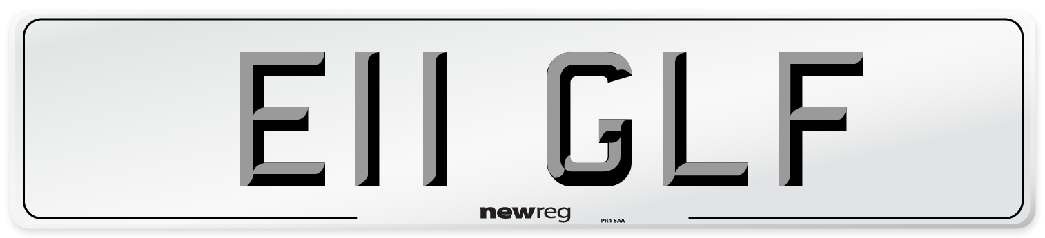 E11 GLF Front Number Plate
