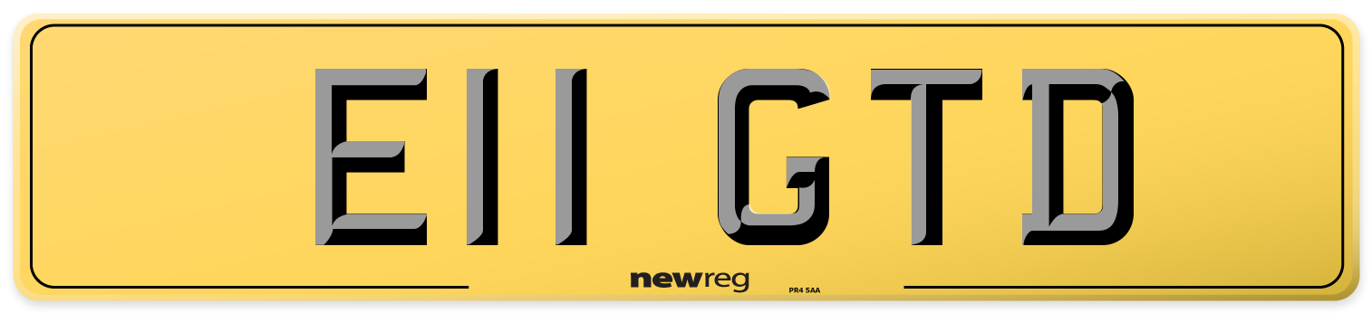 E11 GTD Rear Number Plate