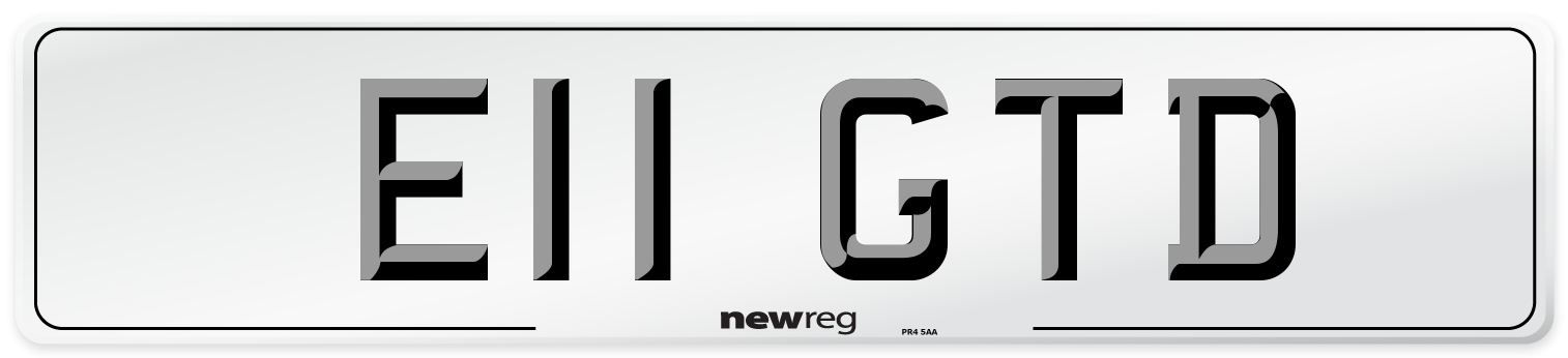 E11 GTD Front Number Plate