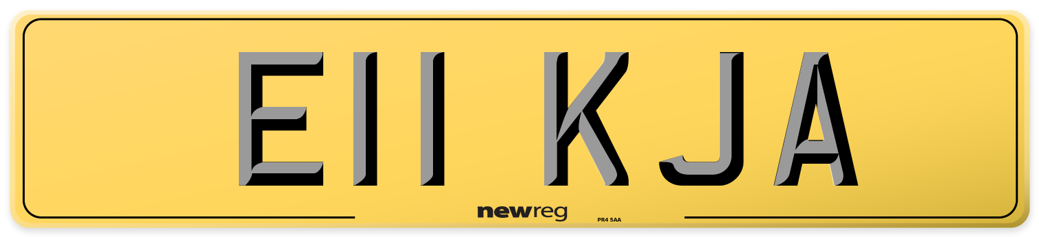 E11 KJA Rear Number Plate