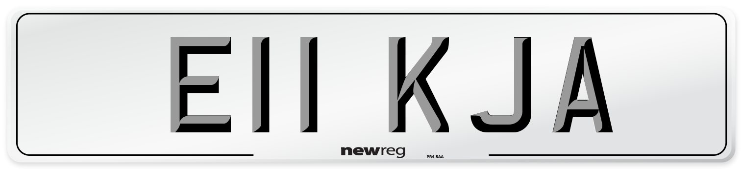 E11 KJA Front Number Plate