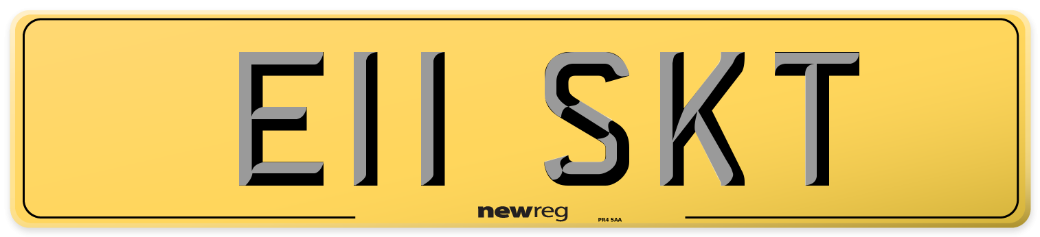 E11 SKT Rear Number Plate