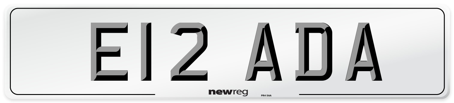 E12 ADA Front Number Plate