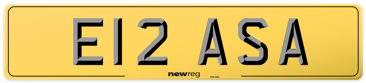 E12 ASA Rear Number Plate