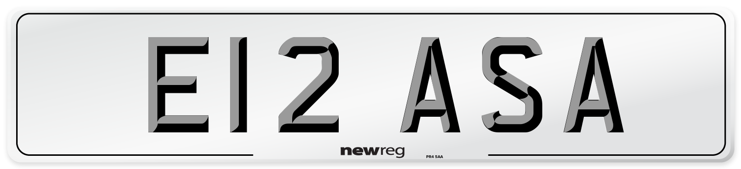 E12 ASA Front Number Plate