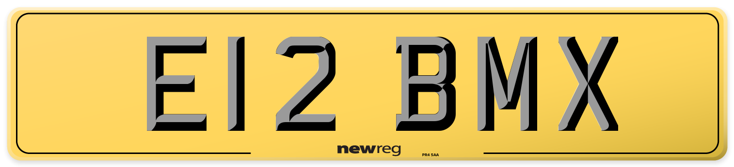 E12 BMX Rear Number Plate