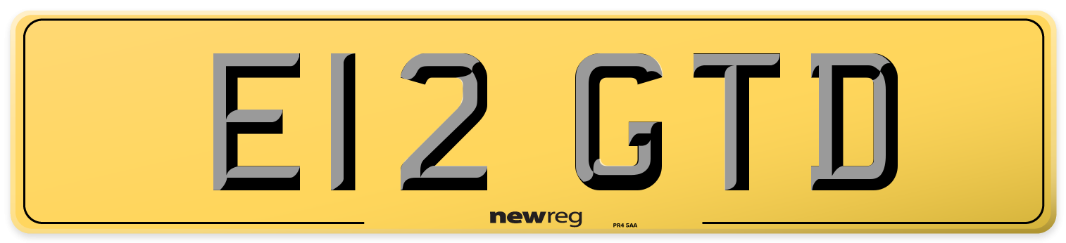 E12 GTD Rear Number Plate