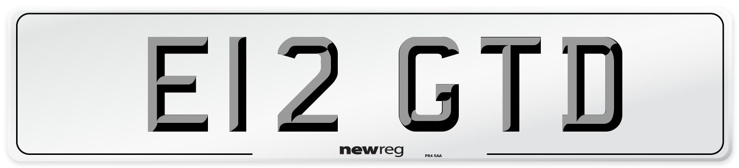 E12 GTD Front Number Plate