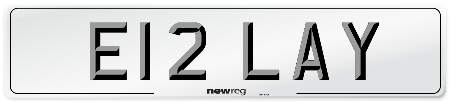 E12 LAY Front Number Plate