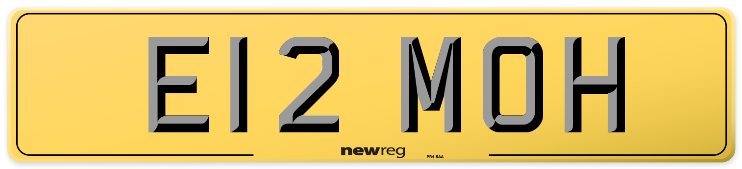 E12 MOH Rear Number Plate