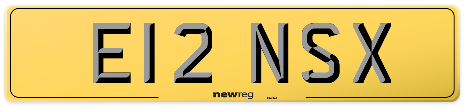 E12 NSX Rear Number Plate