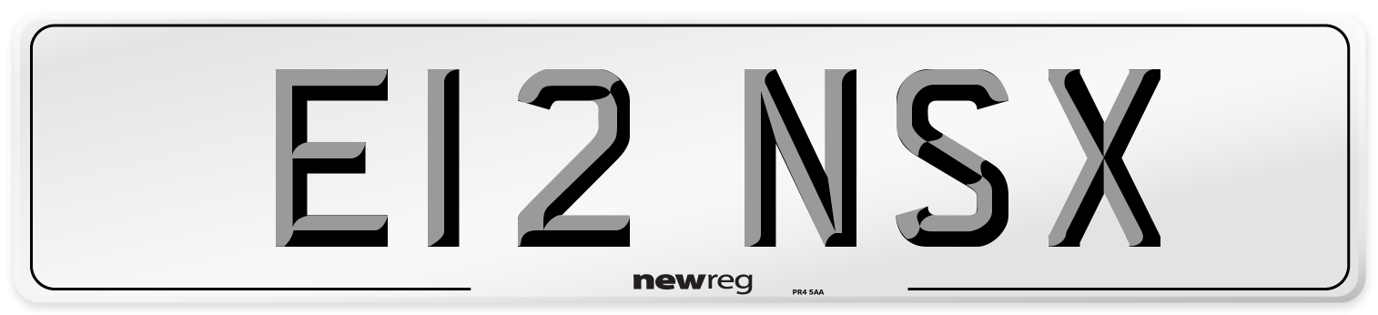 E12 NSX Front Number Plate