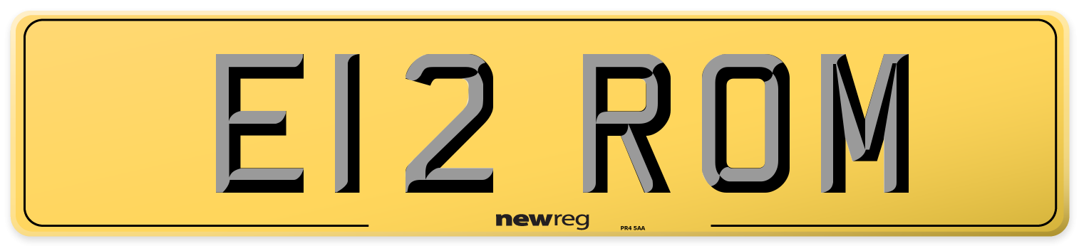 E12 ROM Rear Number Plate