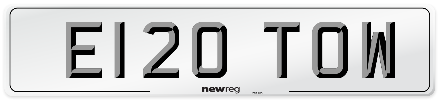 E120 TOW Front Number Plate