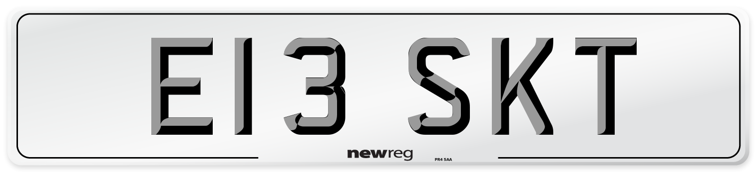 E13 SKT Front Number Plate