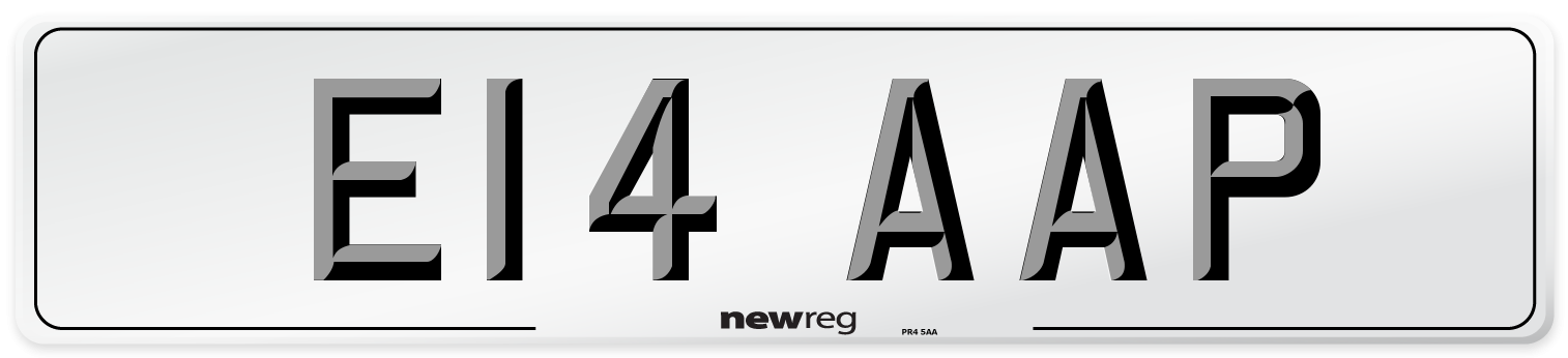 E14 AAP Front Number Plate