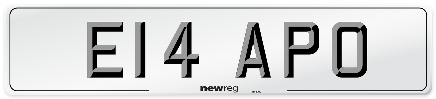 E14 APO Front Number Plate