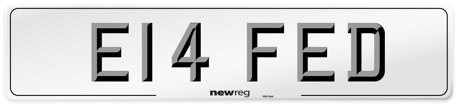 E14 FED Front Number Plate