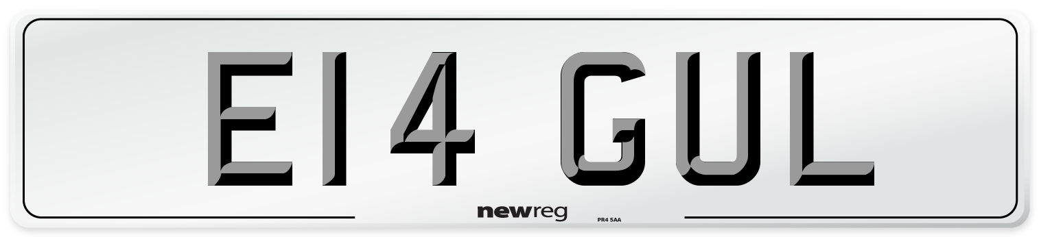 E14 GUL Front Number Plate
