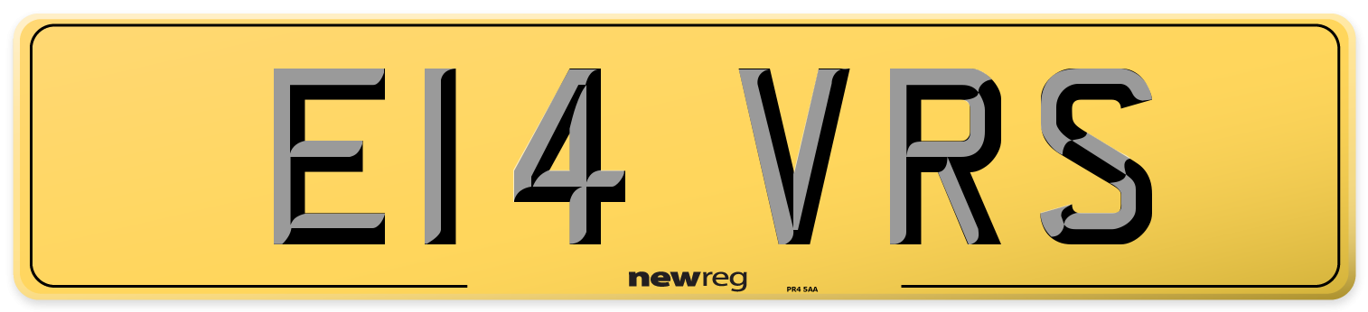 E14 VRS Rear Number Plate