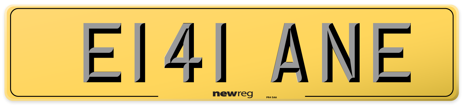 E141 ANE Rear Number Plate