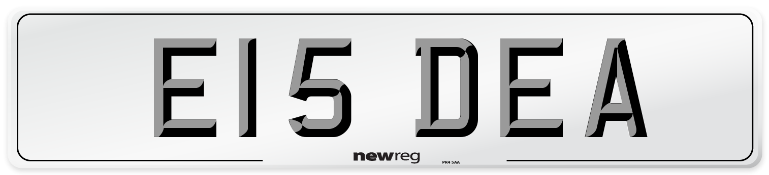 E15 DEA Front Number Plate