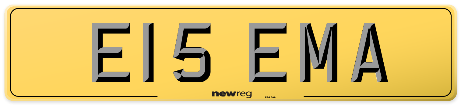E15 EMA Rear Number Plate