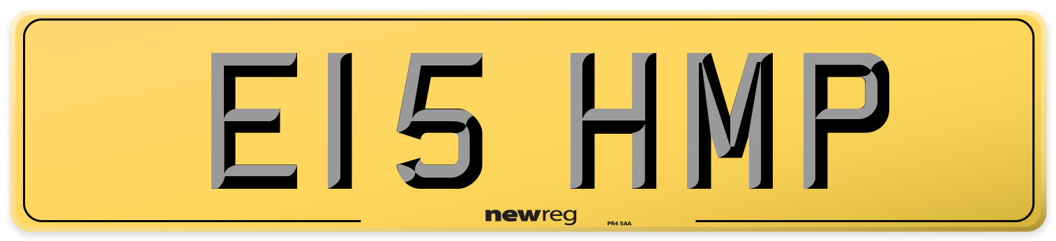 E15 HMP Rear Number Plate