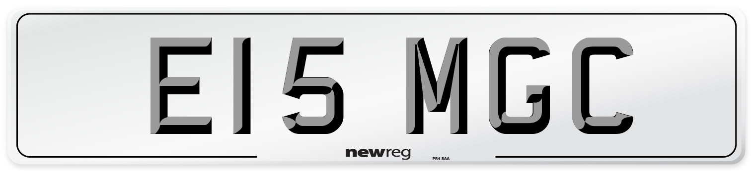 E15 MGC Front Number Plate
