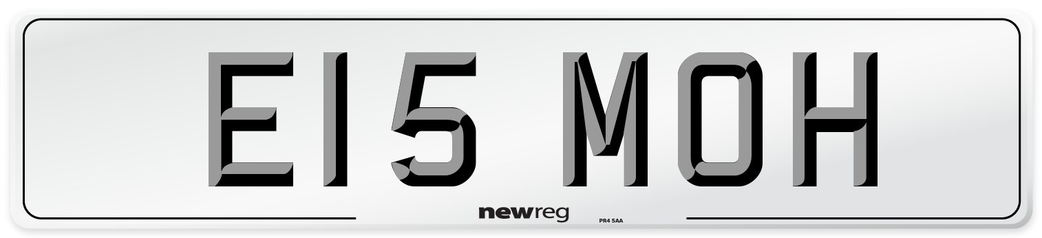 E15 MOH Front Number Plate