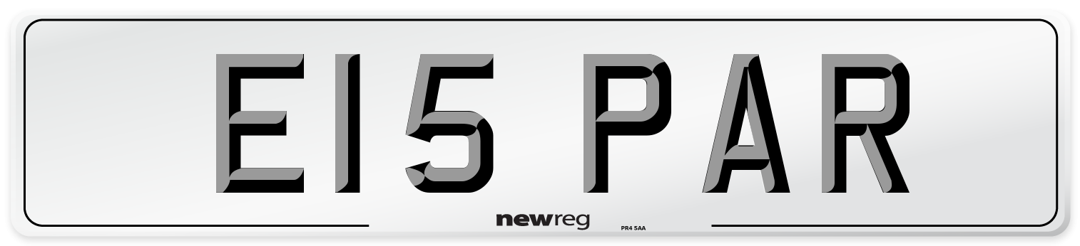 E15 PAR Front Number Plate
